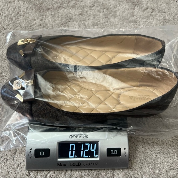 Michael Kors Alice Ballet Flats Brown Logo Print w/ Lock Charm & Bow - Picture 10 of 10